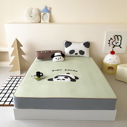 91家纺网 家纺一手货源 找家纺 （总）三味舒屋 2025新款熊猫系列大版印花冰丝冰藤席凉席