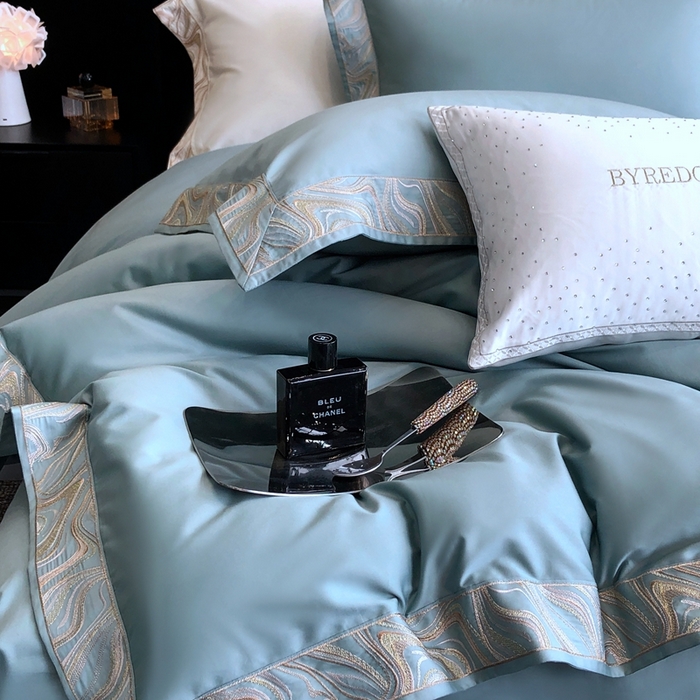 91家纺网 家纺一手货源 找家纺 （总）馨蕊家居 2025新款100s高奢典藏简约全棉系列四件套-棉水漾