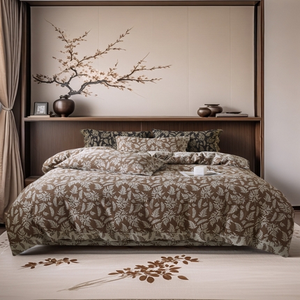 91家纺网 家纺一手货源 找家纺 （总）鲁爱 2025新款全棉色织双层纱纽扣款四件套