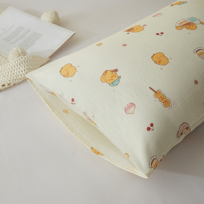 91家纺网 家纺一手货源 找家纺 2025款A类母婴级全棉双层纱枕套_4032 小黄鸭