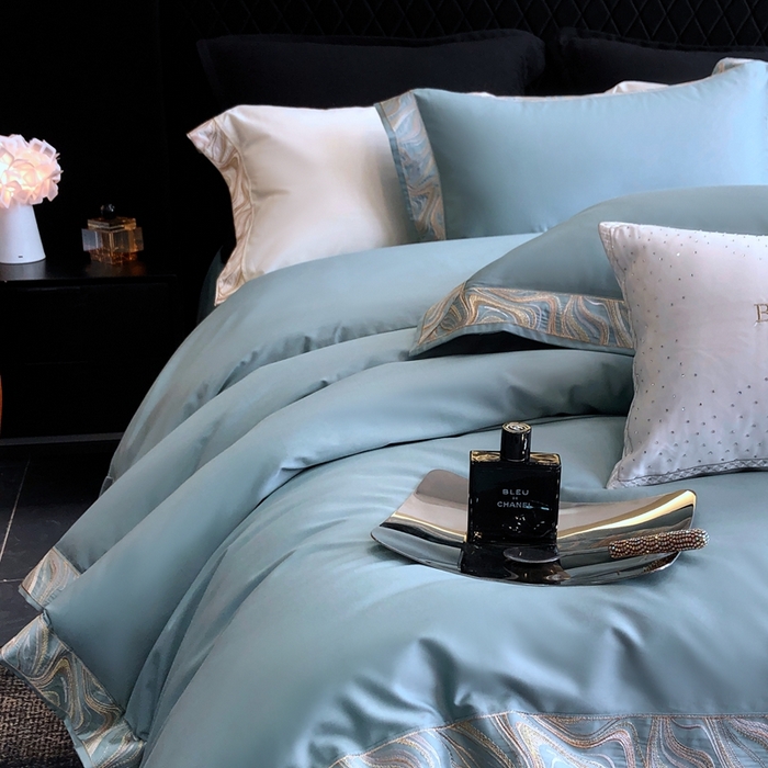 91家纺网 家纺一手货源 找家纺 （总）馨蕊家居 2025新款100s高奢典藏简约全棉系列四件套-棉水漾