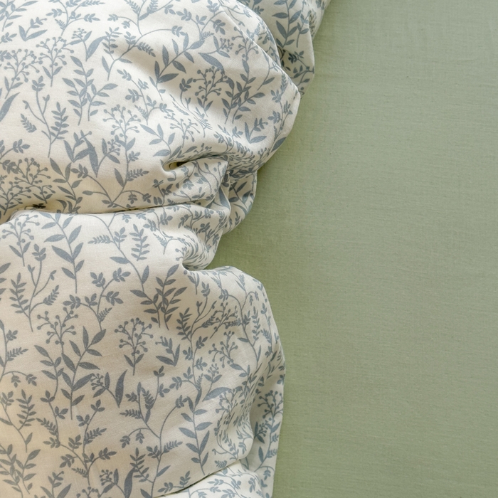 91家纺网 家纺一手货源 找家纺 塔塔家居  2025新款全棉纯棉双层纱床单床笠单品 绿野