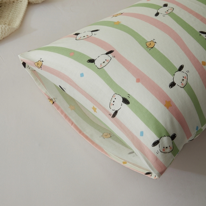 91家纺网 家纺一手货源 找家纺 2025款A类母婴级全棉双层纱枕套_4032 精灵狗