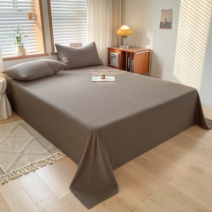 耀悦家纺 2025新款A类人字纹提花水洗棉单品系列-单床单 人字纹-可可棕