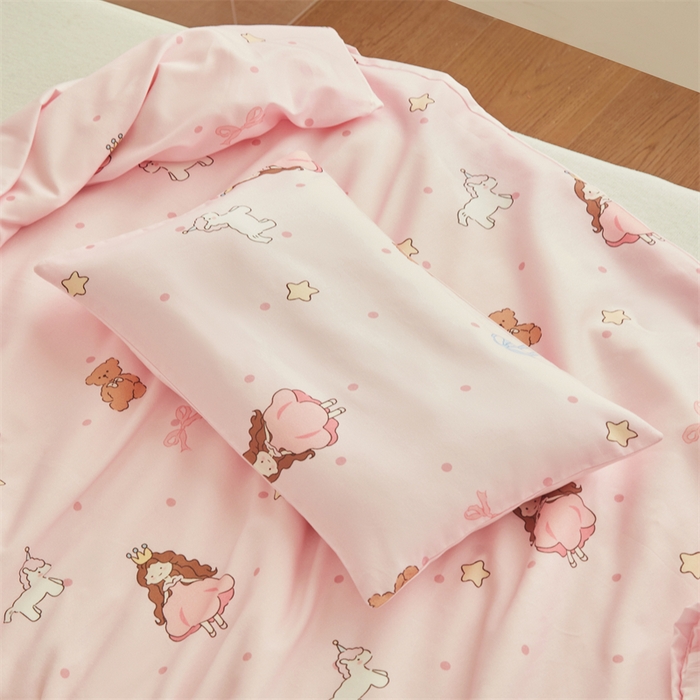 91家纺网 家纺一手货源 找家纺 艾佳宝贝 2025A类儿童全棉多功能单被套可拆式夏被四季被子 甜甜小公主