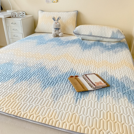 （总）欧邦 2025新款乳胶凉席三件套可配同款凉感丝夏被四件套