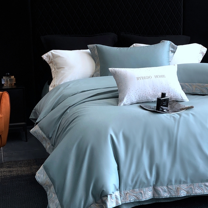 91家纺网 家纺一手货源 找家纺 （总）馨蕊家居 2025新款100s高奢典藏简约全棉系列四件套-棉水漾
