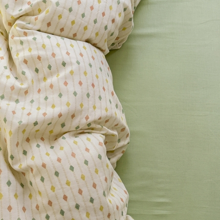 塔塔家居  2025新款全棉纯棉双层纱被套单品单被套被套单件 简约格