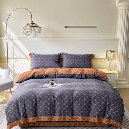 （总）鲁爱 2025新款全棉色织双层纱纽扣款四件套