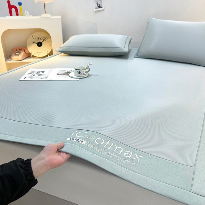 91家纺网 家纺一手货源 找家纺 全季家居 2025新款5A抗菌ICE系列凉感冰丝席 浅灰 床席款