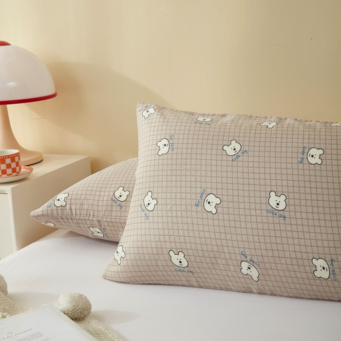 91家纺网 家纺一手货源 找家纺 2025款A类母婴级全棉双层纱枕套_4032 汪格小熊