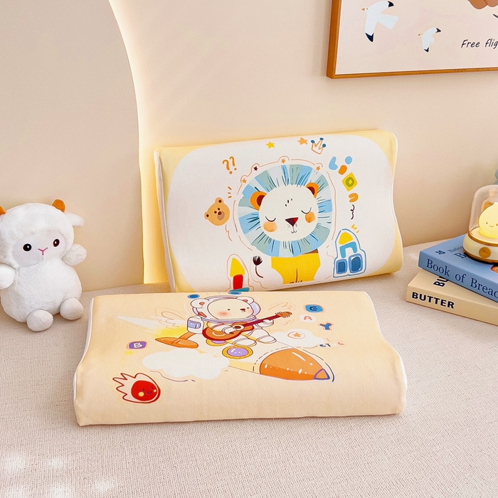 91家纺网 家纺一手货源 找家纺 梵赫 2025新款全棉A类儿童针织棉记忆枕（可拆卸） 狮子王 30*50  含芯