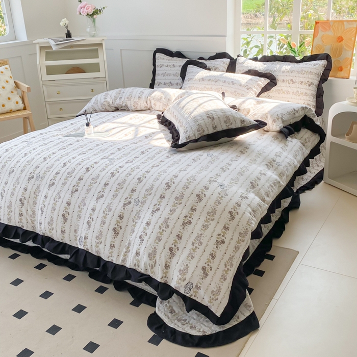 91家纺网 家纺一手货源 找家纺 佳品居 2025新款赫本风床盖四件套 赫本风-花香