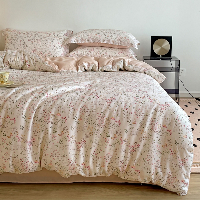 91家纺网 家纺一手货源 找家纺 棉生活家纺 2025新款天丝莱赛尔印花四件套 吟禾暮