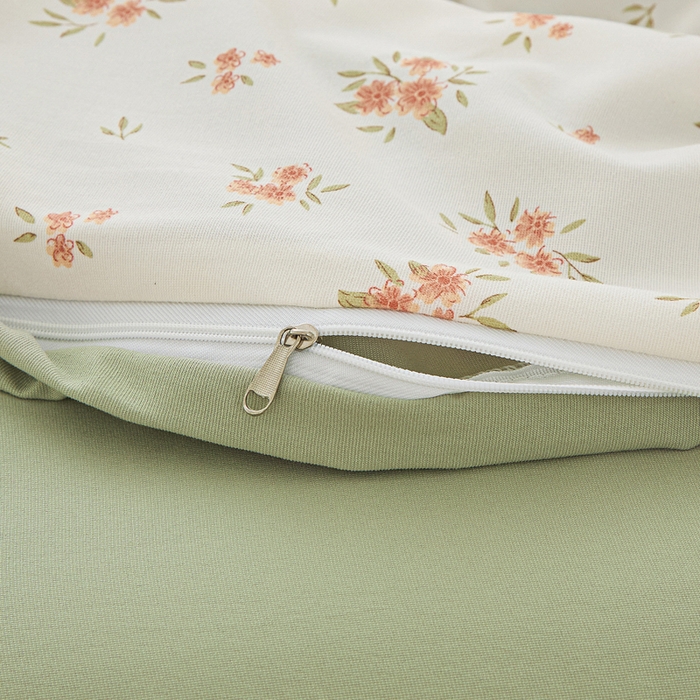 91家纺网 家纺一手货源 找家纺 蕾诺家纺 2025新款直播新款A类有氧提花云纱棉圆角吊边工艺四件套学生三件套 金桂花开