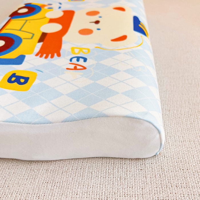 91家纺网 家纺一手货源 找家纺 梵赫 2025新款全棉A类儿童针织棉记忆枕（可拆卸） 滴滴熊 30*50  含芯