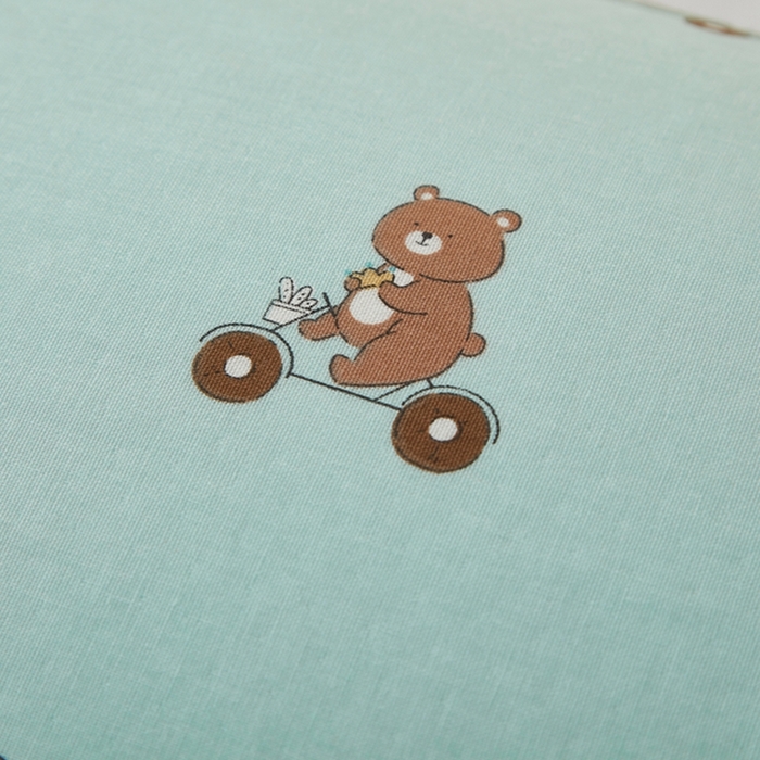 91家纺网 家纺一手货源 找家纺 2025款A类母婴级全棉双层纱枕套_4032 巴士车绿