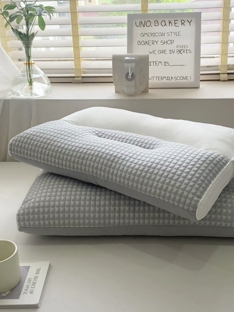 91家纺网 家纺一手货源 找家纺 大熊枕芯 2025新款安颈1号冰豆豆枕芯 安颈1号-灰