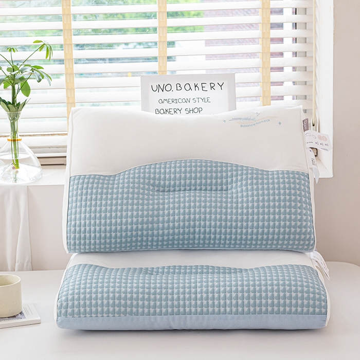 91家纺网 家纺一手货源 找家纺 大熊枕芯 2025新款安颈1号冰豆豆枕芯 安颈1号-蓝