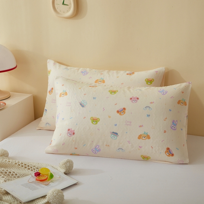 91家纺网 家纺一手货源 找家纺 2025款A类母婴级全棉双层纱枕套_4032 玛卡世界