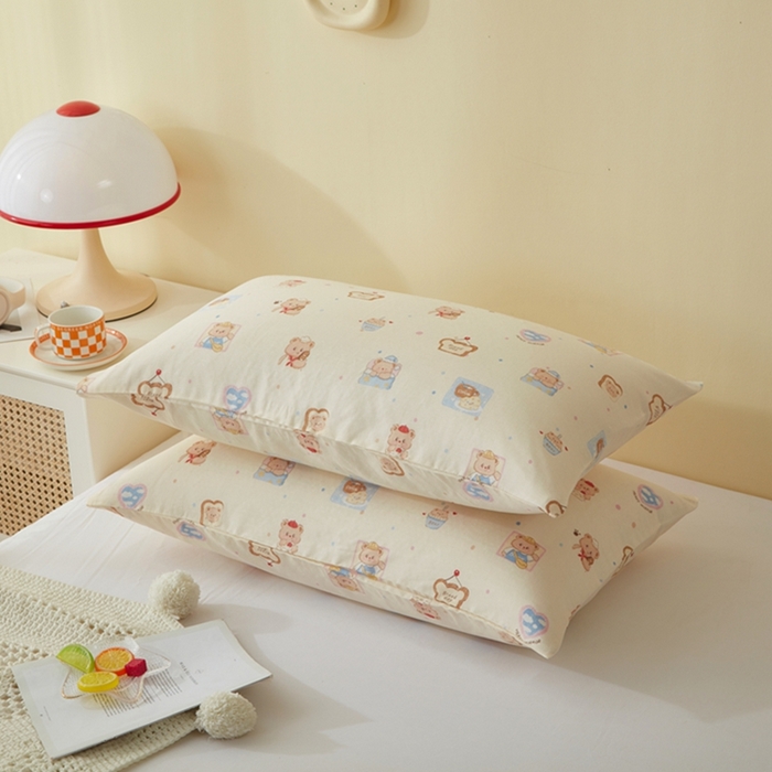 91家纺网 家纺一手货源 找家纺 2025款A类母婴级全棉双层纱枕套_4032 安可拉熊