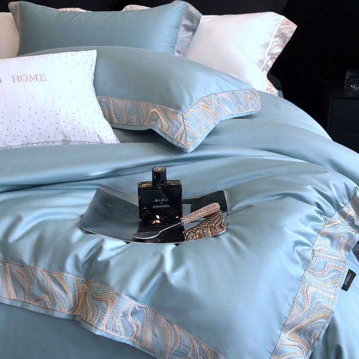 91家纺网 家纺一手货源 找家纺 （总）馨蕊家居 2025新款100s高奢典藏简约全棉系列四件套-棉水漾