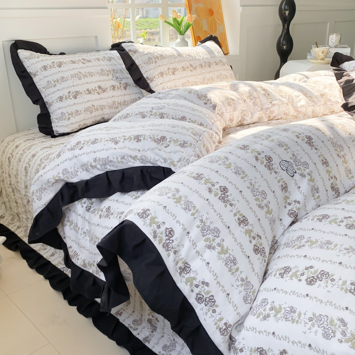 91家纺网 家纺一手货源 找家纺 佳品居 2025新款赫本风床盖四件套 赫本风-花香