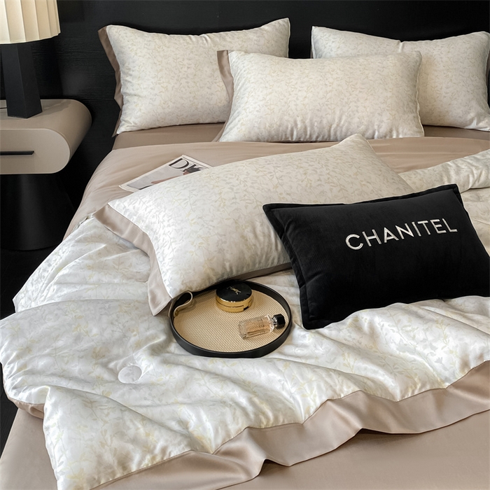 91家纺网 家纺一手货源 找家纺 本制 2025新款水洗真丝印花夏被夏凉被空调被 空山雪+烟灰