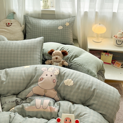 莱米家纺 2025新款全棉双层纱数码印花四件套 晚星