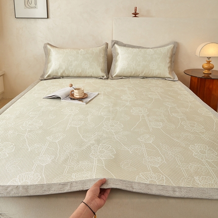 91家纺网 家纺一手货源 找家纺 （总）木希2025春夏新款可水洗冰丝席花漾数码印花花卉平席系列