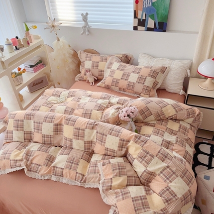 于果 2025新款全棉双层纱花边款 达令