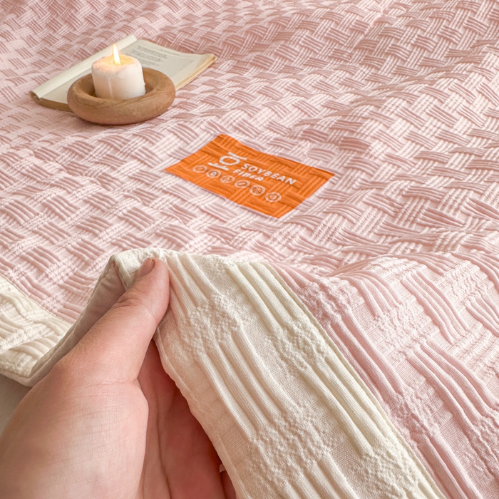 91家纺网 家纺一手货源 找家纺 （总）雨洋家纺 2025新款亲肤华夫格大豆夏被