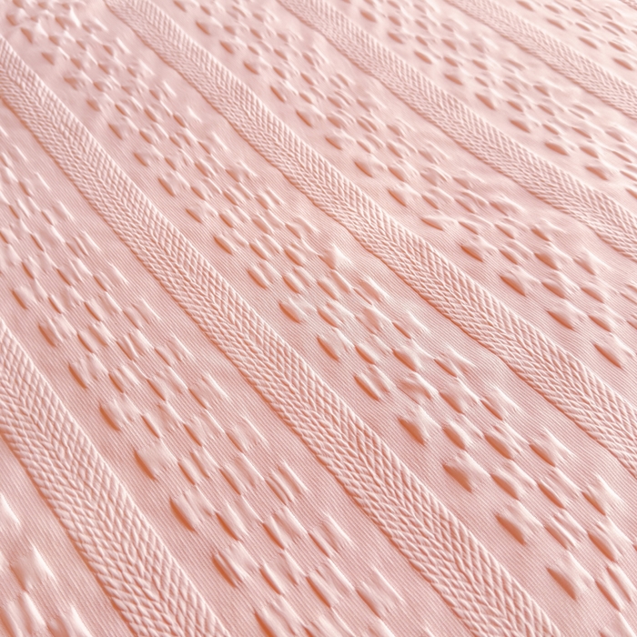 91家纺网 家纺一手货源 找家纺 雨洋家纺 2025新款华夫格提花大豆夏被 粉玉