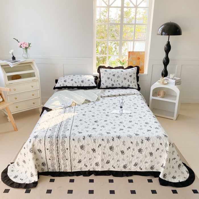 91家纺网 家纺一手货源 找家纺 佳品居 2025新款赫本风床盖四件套 赫本风-花馨