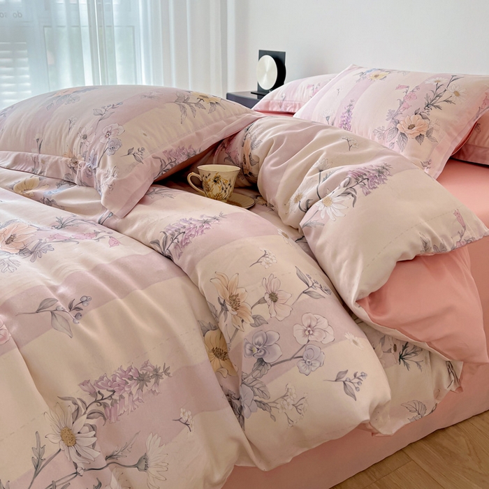 91家纺网 家纺一手货源 找家纺 棉生活家纺 2025新款天丝莱赛尔印花四件套 雅梦