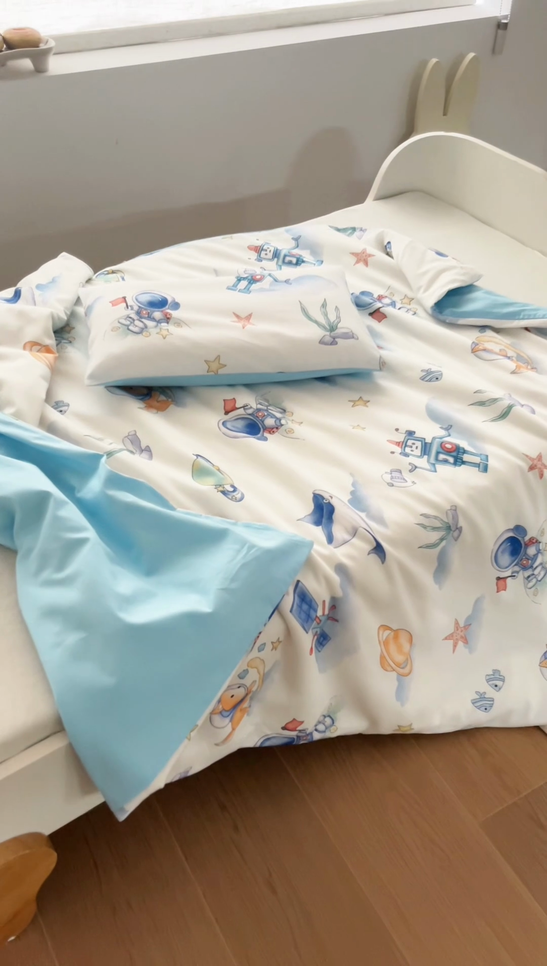 91家纺网 家纺一手货源 找家纺 艾佳宝贝 2025A类儿童全棉多功能单被套可拆式夏被四季被子 太空飞行