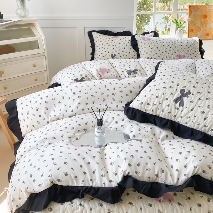 91家纺网 家纺一手货源 找家纺 佳品居 2025新款赫本风床盖四件套 赫本风-蝴蝶花