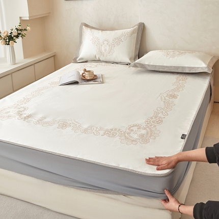 91家纺网 家纺一手货源 找家纺 （总）木希2025春夏新款可水洗冰丝席花漾数码印花花卉系列