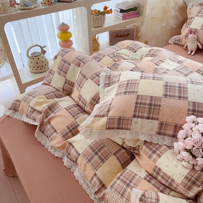 91家纺网 家纺一手货源 找家纺 于果 2025新款全棉双层纱花边款 达令