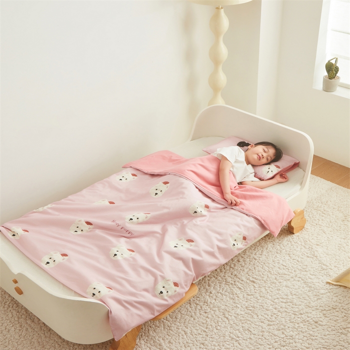 91家纺网 家纺一手货源 找家纺 艾佳宝贝 2025A类儿童全棉多功能单被套可拆式夏被四季被子 乖萌小狗