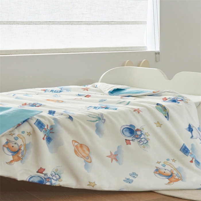 91家纺网 家纺一手货源 找家纺 艾佳宝贝 2025A类儿童全棉多功能单被套可拆式夏被四季被子 太空飞行