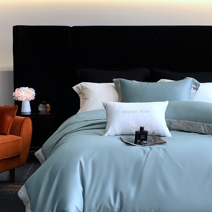 91家纺网 家纺一手货源 找家纺 （总）馨蕊家居 2025新款100s高奢典藏简约全棉系列四件套-棉水漾