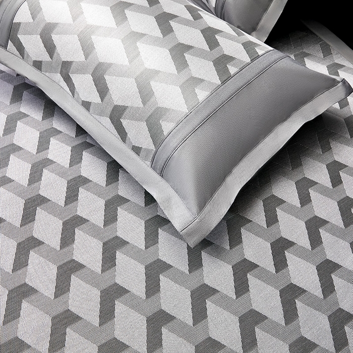 91家纺网 家纺一手货源 找家纺 全季家居 2025新款5A抗菌3D立体冰柔凉感冰丝席 菱形-银灰 床席款