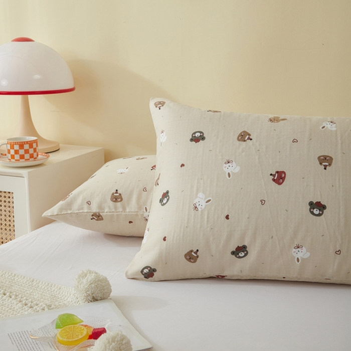 91家纺网 家纺一手货源 找家纺 2025款A类母婴级全棉双层纱枕套_4032 丛林动物