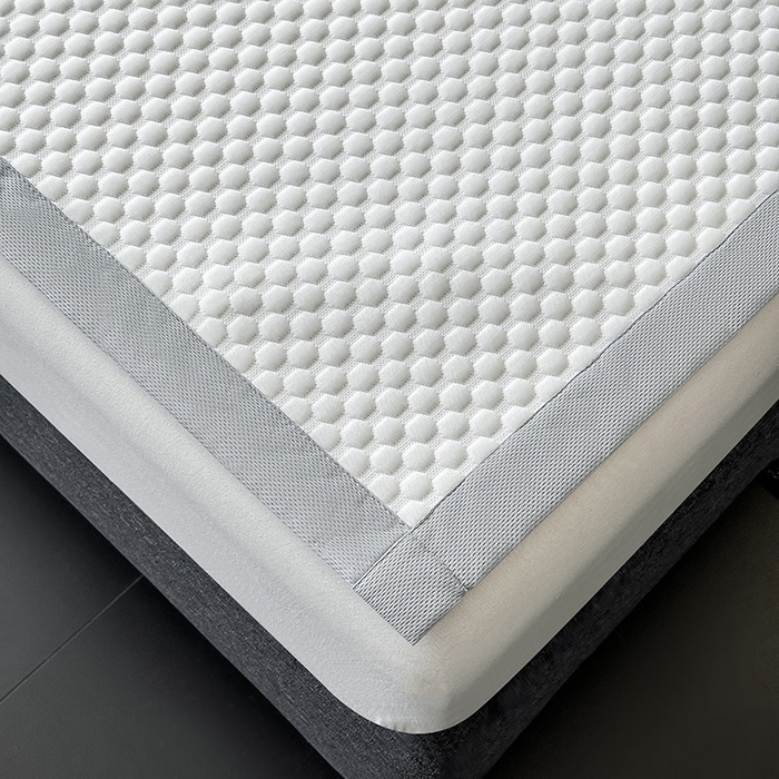 91家纺网 家纺一手货源 找家纺 澳梵家居 2025新款PE中分子A类凉感豆豆刺绣软凉席 冰川-高级白