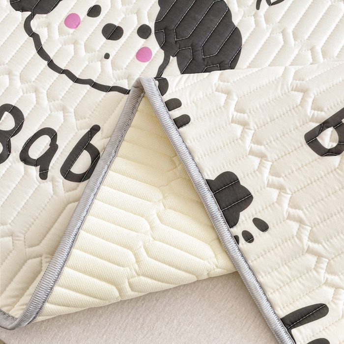 91家纺网 家纺一手货源 找家纺 贝扬思家纺 2025新款亲肤舒适可爱乳胶凉席席子系列 漫画狗仔