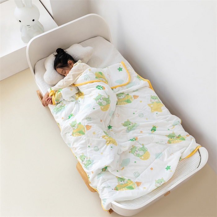 91家纺网 家纺一手货源 找家纺 艾佳宝贝 2025春夏新款A类凉感丝儿童糖果抗菌夏被 小龙宝宝