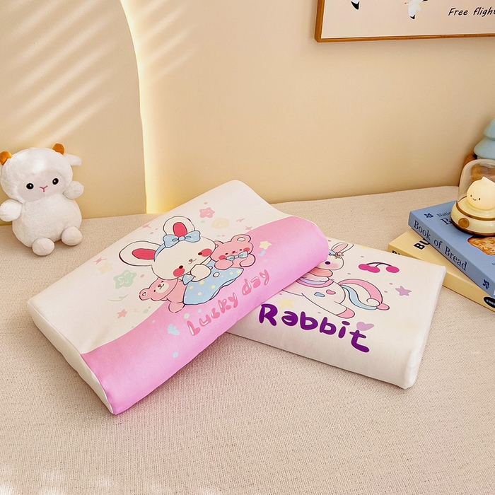 91家纺网 家纺一手货源 找家纺 梵赫 2025新款全棉A类儿童针织棉记忆枕（可拆卸） 小兔乖乖 30*50  含芯