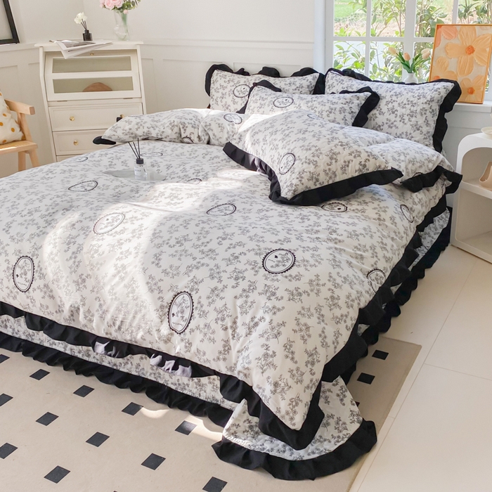 91家纺网 家纺一手货源 找家纺 佳品居 2025新款赫本风床盖四件套 赫本风-澜音花香