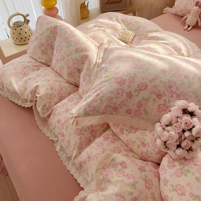 91家纺网 家纺一手货源 找家纺 于果 2025新款全棉双层纱花边款 欧若拉